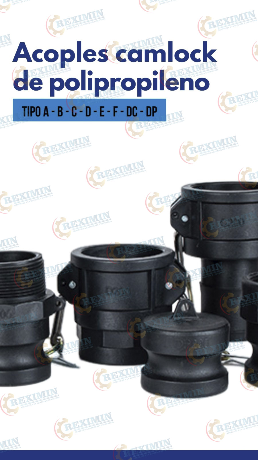 Acoples Camlock de polipropileno