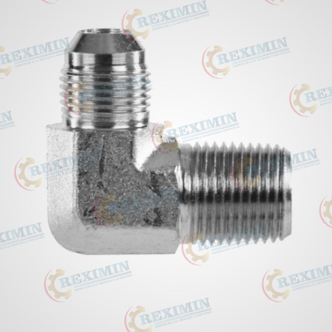 Conector C 90° Macho JIC - Macho NPT