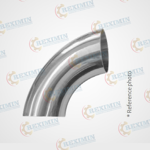 CODO 90° RADIO CORTO SANITARIO ASTM A270 304 3A EXTREMOS SOLDABLES